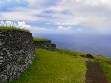 The nature of Easter Island, landscape, vegetation and coast.