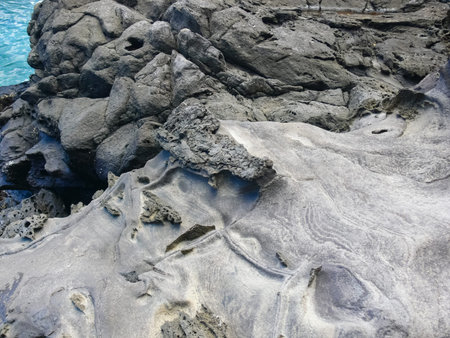 Errosia lava tuff on the coast of Easter Island.