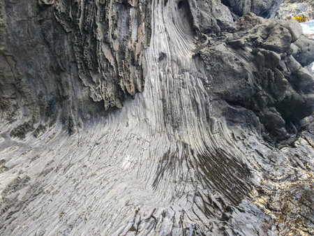 Errosia lava tuff on the coast of Easter Island.の写真素材