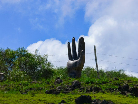 Modern monuments on Easter Island.の写真素材