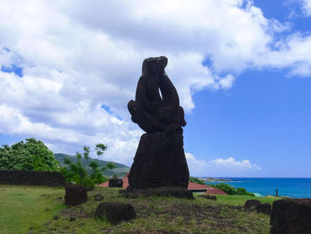 Modern monuments on Easter Island.の写真素材