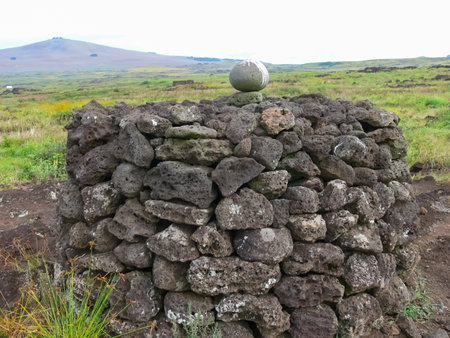 Orongo, the relevance of Easter Island. Orongo, the relevance of Easter Island.の写真素材