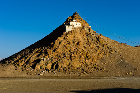 Mountains of the Himalayas, young beautiful high mountains of Tibet.の写真素材
