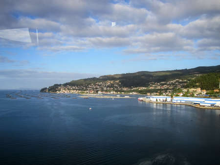 Sea port and piers of the city of Vigo in Spain. Resort town in Spain Vigo.の写真素材