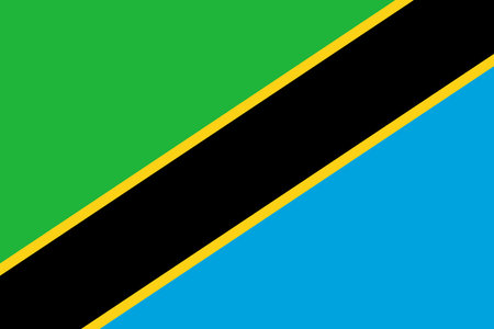 Tanzania flag. Flag of Tanzania. Flag icon. Default color. Standard size. Rectangular flag. Computer illustration. Digital illustration. Vector illustration.のイラスト素材