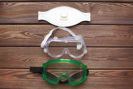 Basic material to protect yourself from the coronavirus mask, protective glasses