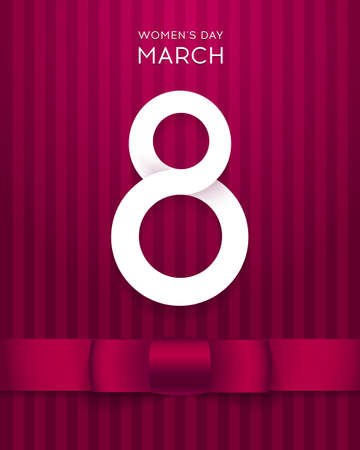 March 8, International Women's Day. Happy Women's Day greeting card with beautiful elements. vector illustrationのイラスト素材