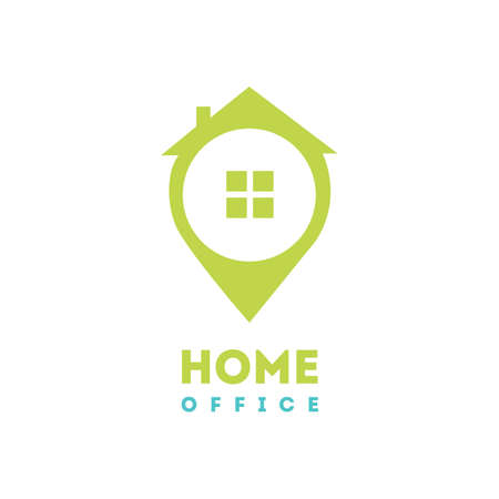 Home office logo design template. Abstract colorful property construction logo. real estate icon design. vector elementのイラスト素材