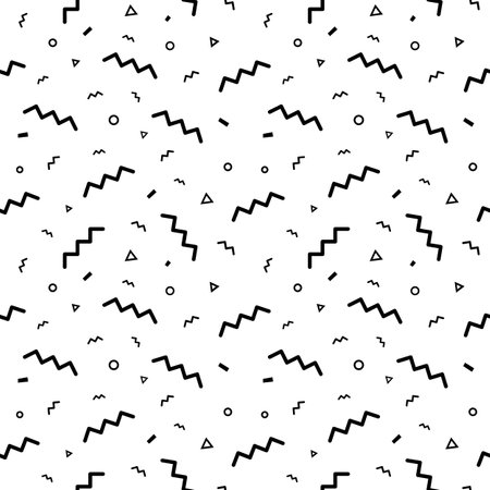 Confetti vector pattern. Geometric line vector background. Seamless minimal geometric shapes pattern. Can be used in printing, website background and fabric designのイラスト素材