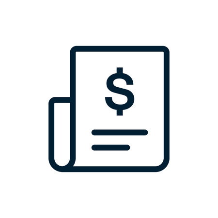 Invoice line icon. Payment and bill invoice. Order symbol concept. Tax sign design. Paper bank document icon. Vector invoice iconのイラスト素材