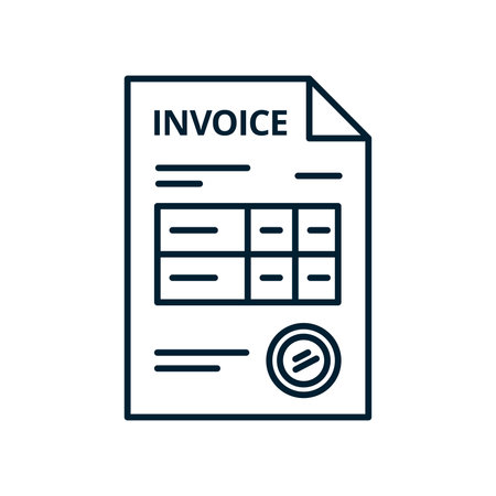 Invoice line icon. Bill and Tax payment symbol. Financial paper document icon. Vector invoice iconのイラスト素材