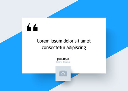 Quote Template with Place for Text and Photo. Creative Modern Material Design Quote template. Quote Typographical Poster Template, Vectorのイラスト素材