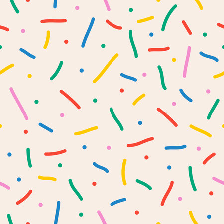 Fun colorful line seamless pattern setのイラスト素材