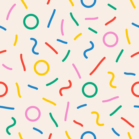 Fun colorful line seamless pattern setのイラスト素材