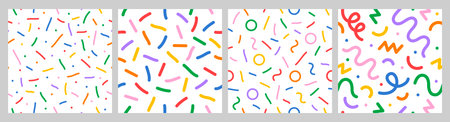 Confetti vector pattern collectionのイラスト素材