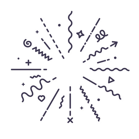 Confetti explosion vector line iconのイラスト素材