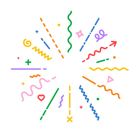 Confetti explosion vector line iconのイラスト素材