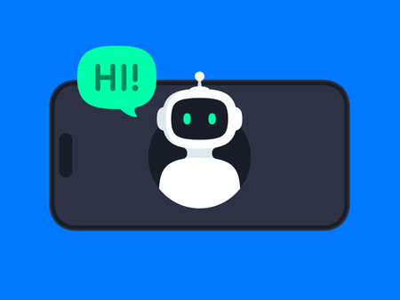 Chatbot on smartphone conceptのイラスト素材