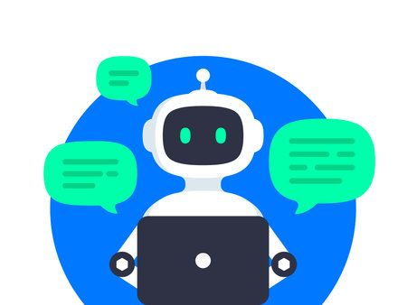 Chatbot with speech bubble conceptのイラスト素材