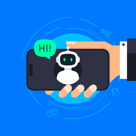 Chatbot on smartphone conceptのイラスト素材