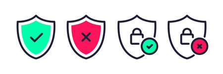 Security shield vector iconsのイラスト素材