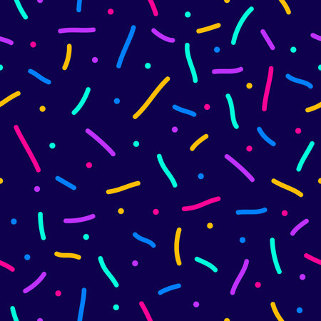 Confetti seamless vector pattern setのイラスト素材