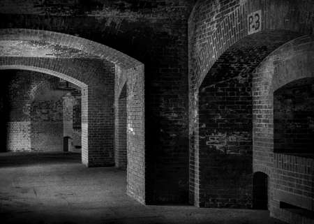 Interior of Fort Point at the mouth of San Francisco Bay in California.のeditorial素材