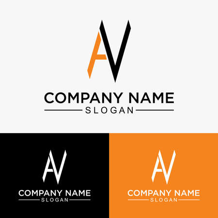 abstract logo initials letter A and V, flat logo design for company etc.のイラスト素材