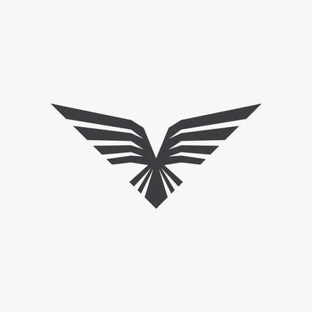 Falcon, eagle Logo and wings Icon design vector illustration template,unique logoのイラスト素材