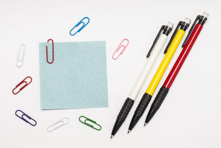 Sheet for notes and stationery on white background