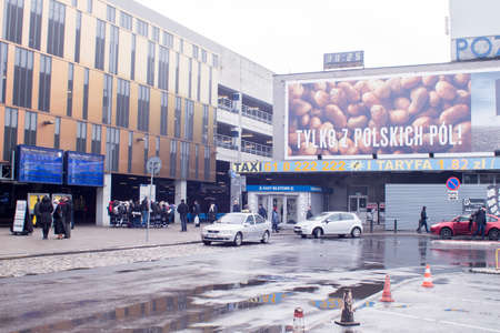 railway station in the city of Poznan. many people. 21,01,2018のeditorial素材