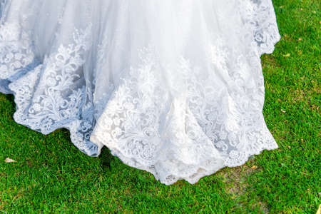 The bottom of the brides dress.の写真素材