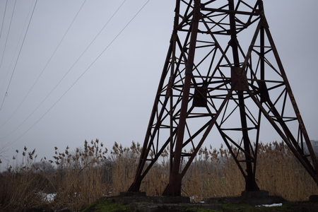 Electric tower or electric supportの写真素材