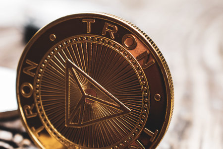 Golden coin Tron TRX