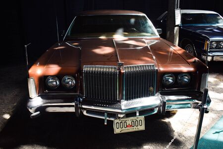 Ukraine, Lviv - May, 2019 Old car Chrysler in museum.のeditorial素材