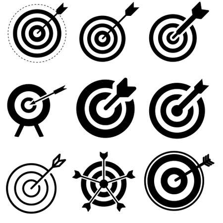 Aim vector icon set. target illustration sign collection. hunting symbol. shooting range .のイラスト素材