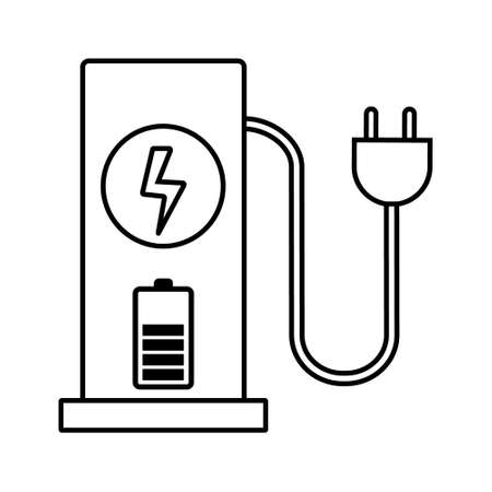 Electric car station vector icon. alternative energy illustration sign collection.のイラスト素材