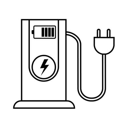 Electric car station vector icon. alternative energy illustration sign collection.のイラスト素材