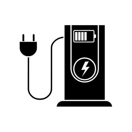 Electric car station vector icon. alternative energy illustration sign collection.のイラスト素材