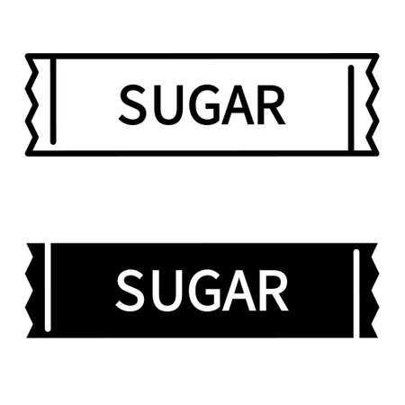 Sugar stick vector icon. Sugar packet illustration sign.のイラスト素材