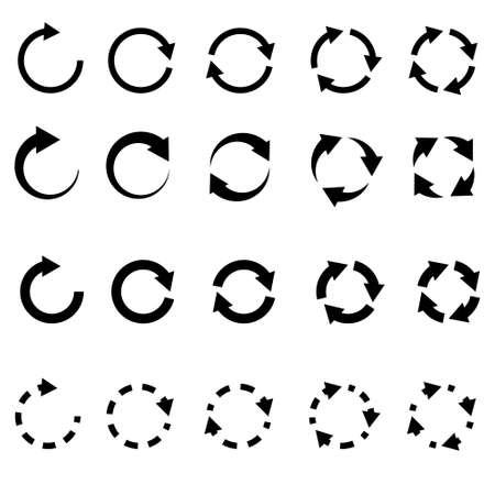 Round arrows vector icon. Signs Direction Icon Set. Arrow symbol illustration.のイラスト素材