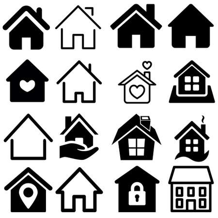 House Icon vector Set. House illustration symbol collection. Homepage signs.のイラスト素材