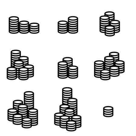 Money vector icons set. Finance illustration sign collection. Dollar and bank collection. cash logo.のイラスト素材