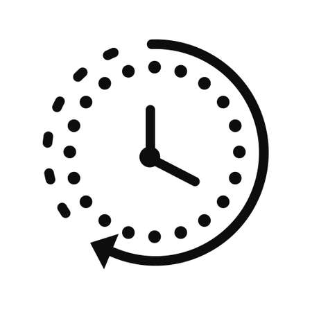 Clock countdown icon in flat style. Time chronometer vector illustration on white isolated background. Clock business concept.のイラスト素材