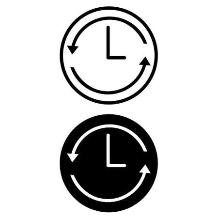 Clock countdown icon in flat style. Time chronometer vector illustration on white isolated background. Clock business concept.のイラスト素材