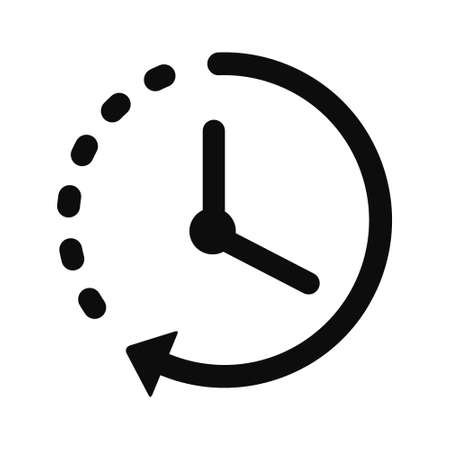 Clock countdown icon in flat style. Time chronometer vector illustration on white isolated background. Clock business concept.のイラスト素材