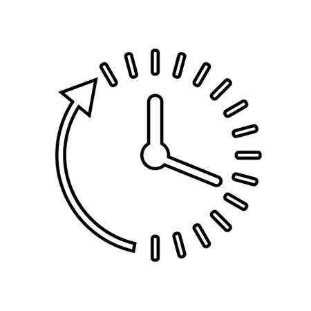 Clock countdown icon in flat style. Time chronometer vector illustration on white isolated background. Clock business concept.のイラスト素材
