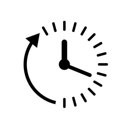 Clock countdown icon in flat style. Time chronometer vector illustration on white isolated background. Clock business concept.のイラスト素材