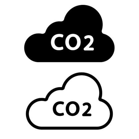 co2 vector icon set. Carbon dioxide emissions illustration sign collection.のイラスト素材