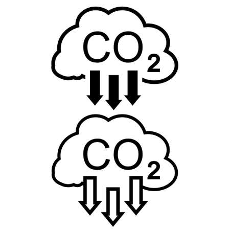 co2 vector icon set. Carbon dioxide emissions illustration sign collection.のイラスト素材